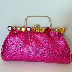 Juicy Couture Pink Glitter Clutch Purse - RARE- Y2K collection